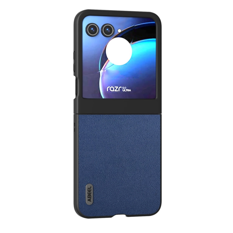 For Motorola Razr 50 ABEEL Genuine Leather Luolai Series Phone Case