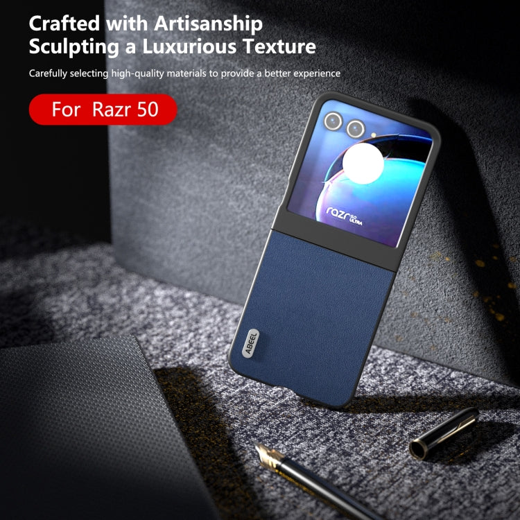 For Motorola Razr 50 ABEEL Genuine Leather Luolai Series Phone Case