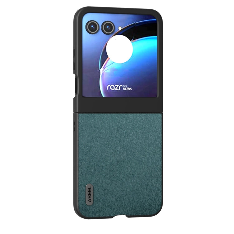 For Motorola Razr 50 ABEEL Genuine Leather Luolai Series Phone Case