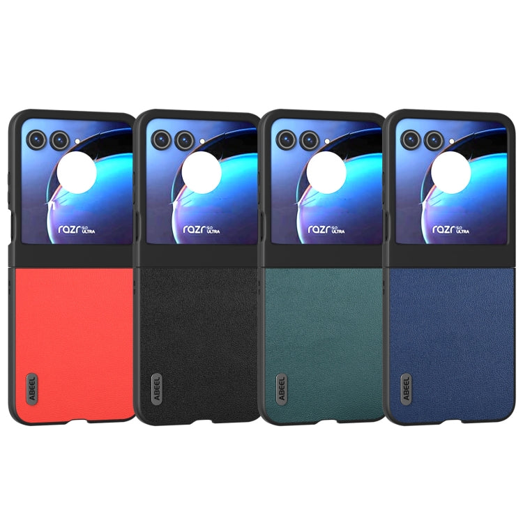 For Motorola Razr 50 ABEEL Genuine Leather Luolai Series Phone Case