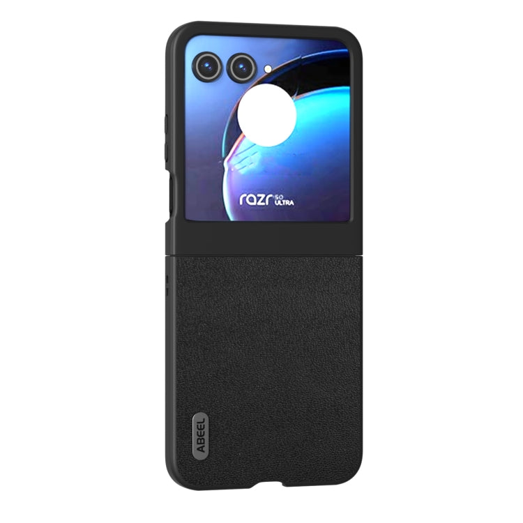 For Motorola Razr 50 ABEEL Genuine Leather Luolai Series Phone Case