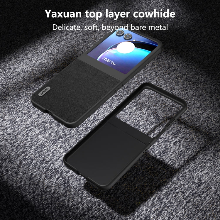 For Motorola Razr 50 ABEEL Genuine Leather Luolai Series Phone Case