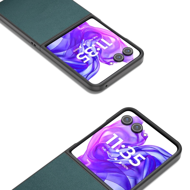 For Motorola Razr 50 Ultra ABEEL Genuine Leather Luolai Series Phone Case