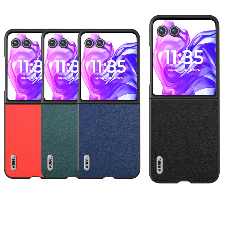 For Motorola Razr 50 Ultra ABEEL Genuine Leather Luolai Series Phone Case