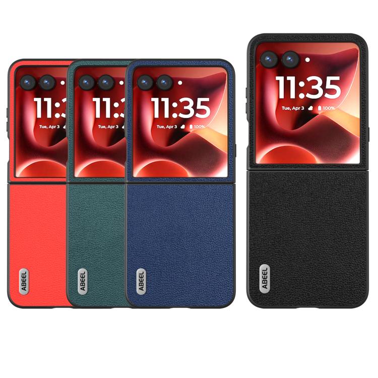 For Motorola Razr 60 Ultra ABEEL Genuine Leather Luolai Series Phone Case