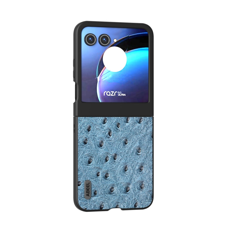 For Motorola Razr 50 ABEEL Genuine Leather Ostrich Texture Phone Case