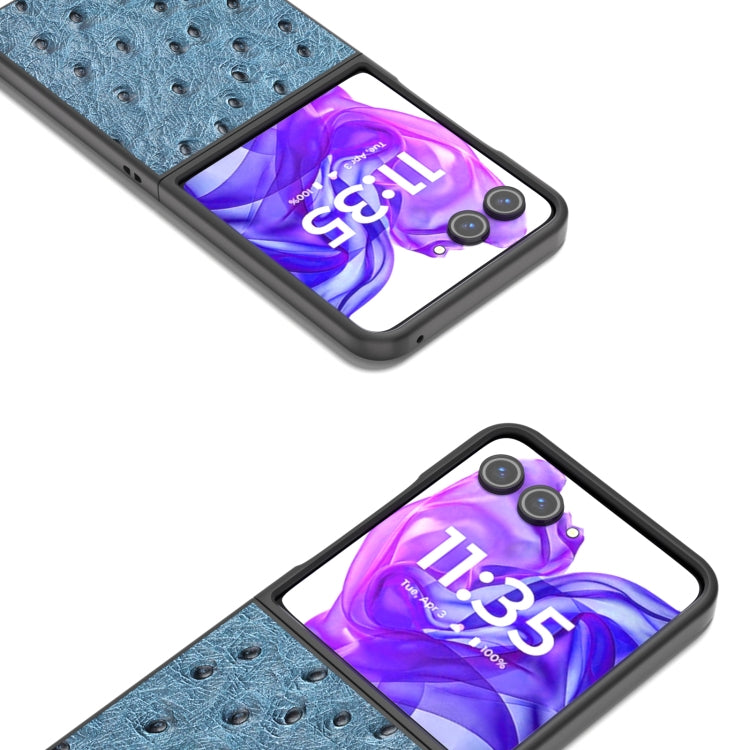For Motorola Razr 50 Ultra ABEEL Genuine Leather Ostrich Texture Phone Case