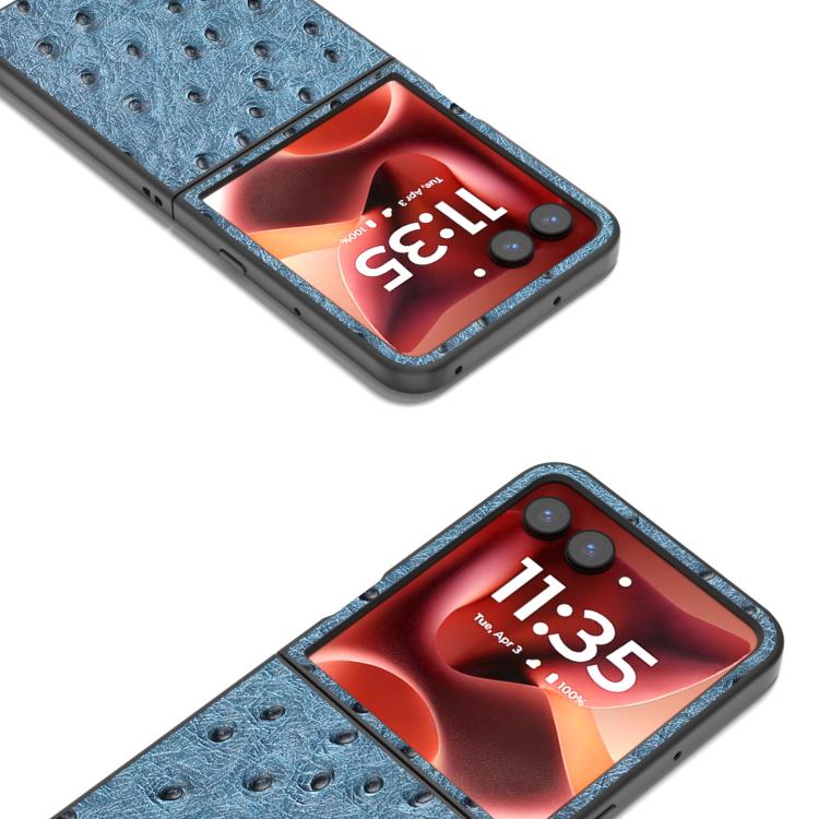 For Motorola Razr 60 Ultra ABEEL Genuine Leather Ostrich Texture Phone Case