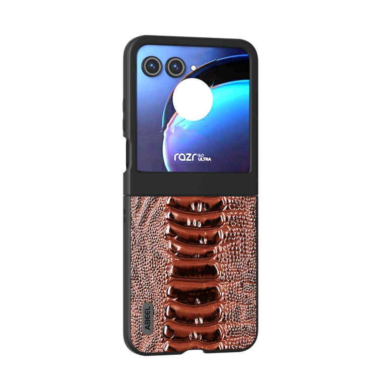 For Motorola Razr 50 ABEEL Genuine Leather Weilai Series Phone Case