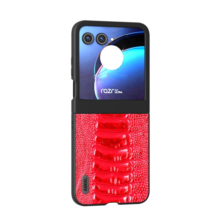 For Motorola Razr 50 ABEEL Genuine Leather Weilai Series Phone Case
