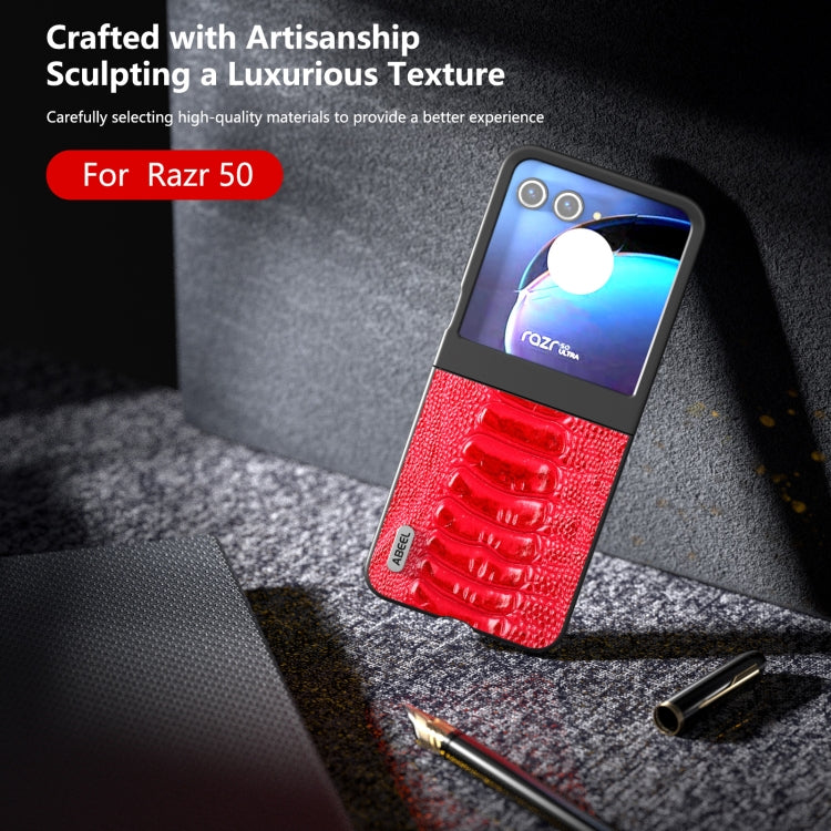 For Motorola Razr 50 ABEEL Genuine Leather Weilai Series Phone Case