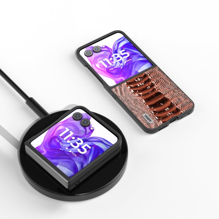 For Motorola Razr 50 Ultra ABEEL Genuine Leather Weilai Series Phone Case