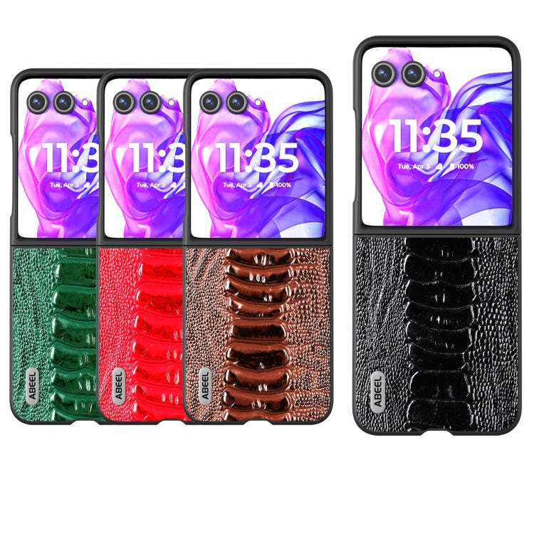 For Motorola Razr 50 Ultra ABEEL Genuine Leather Weilai Series Phone Case