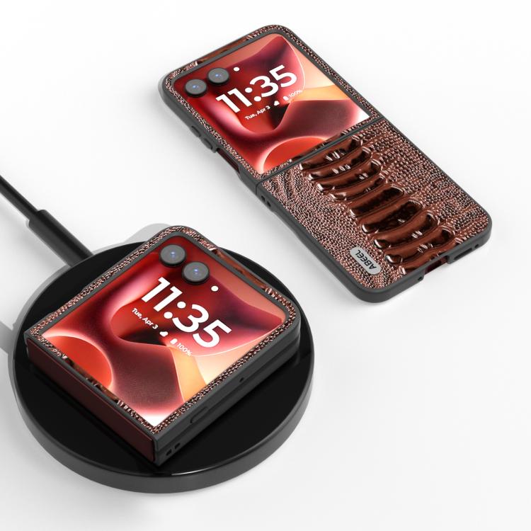 For Motorola Razr 60 Ultra ABEEL Genuine Leather Weilai Series Phone Case