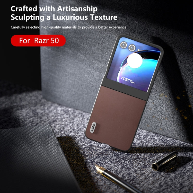 For Motorola Razr 50 ABEEL Genuine Leather Xiaoya Series Phone Case