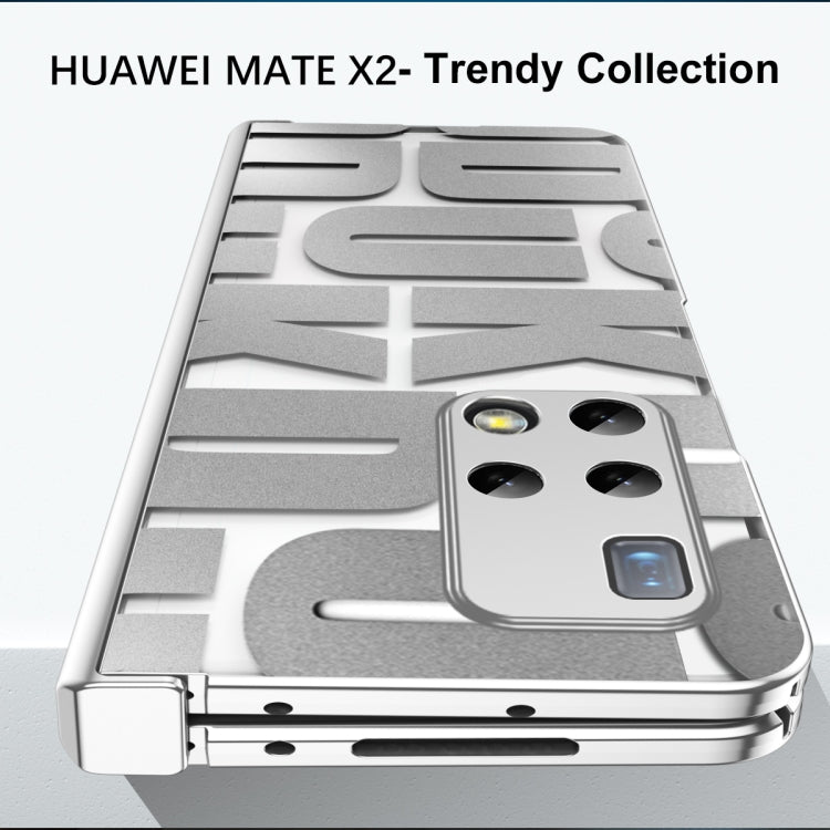 For Huawei Mate X2 Integrated Electroplating Folding Phone Case with Hinge