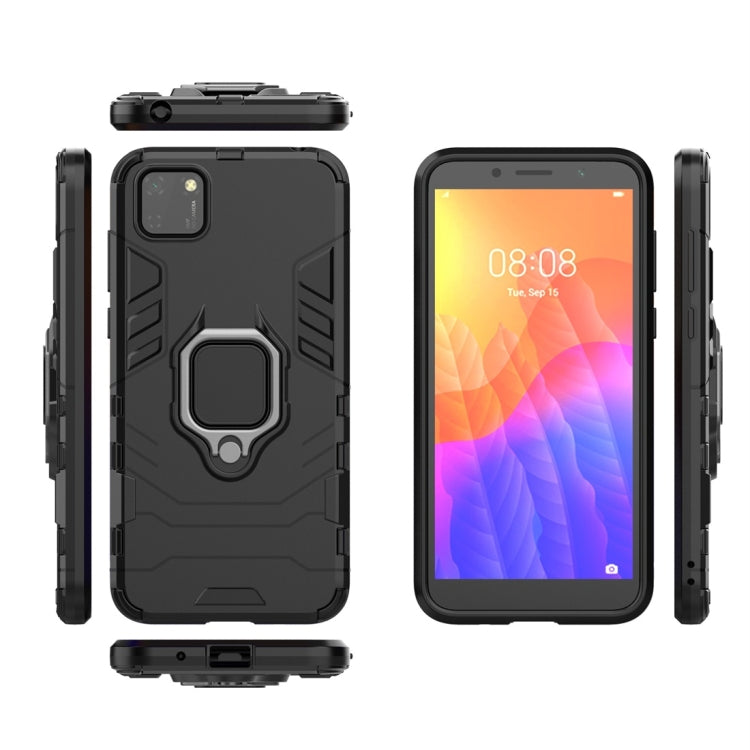 For Huawei Y5P PC + TPU Shockproof Protective Case with Ring Holder