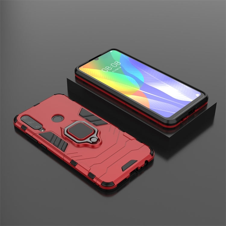 For Huawei Y6P PC + TPU Shockproof Protective Case with Ring Holder