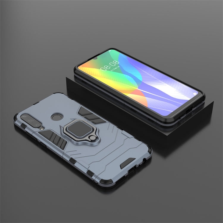 For Huawei Y6P PC + TPU Shockproof Protective Case with Ring Holder