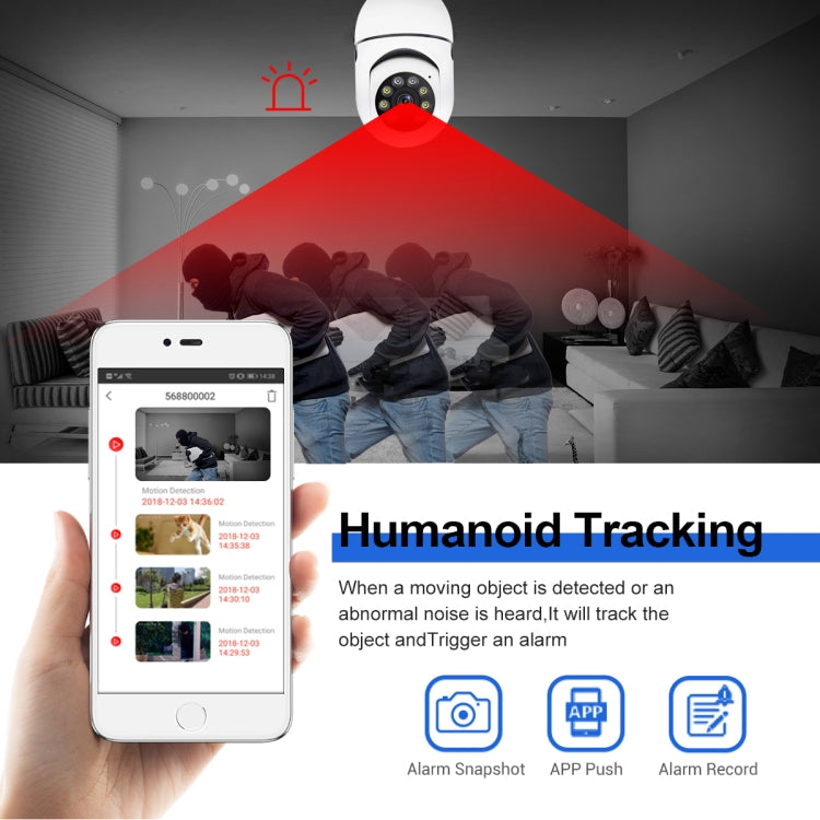 ESCAM PR001 E27 4MP Motion Tracking Smart WiFi Night Vision Dome Camera Supports Alexa Google(White)