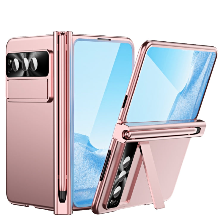 For Google Pixel Fold Integrated Electroplating Pen Slot Folding Phone Case with Stylus