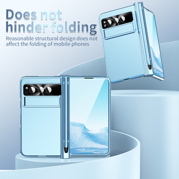 For Google Pixel Fold Integrated Electroplating Pen Slot Folding Phone Case with Stylus
