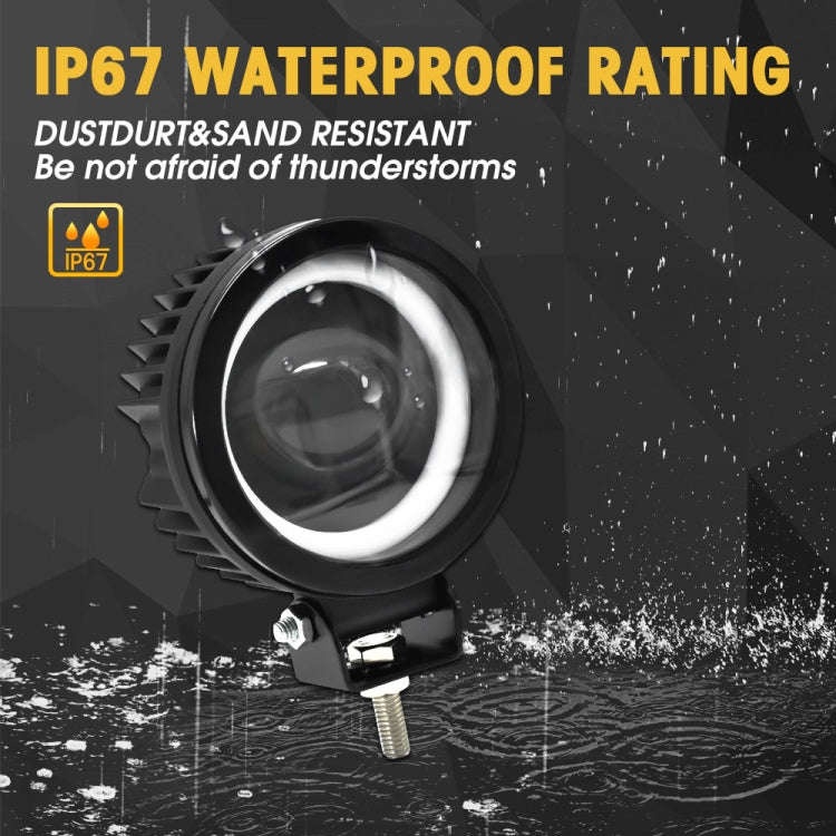 S12 Motorcycle Round Fisheye Lens Spotlight(Black)