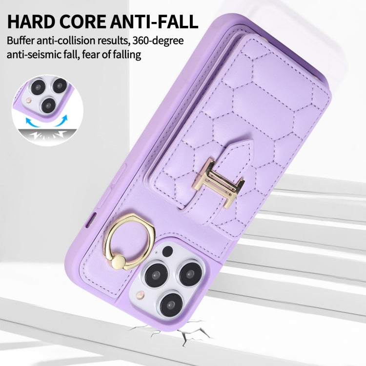 For iPhone 14 Vertical Card Bag Ring Holder Phone Case with Dual Lanyard