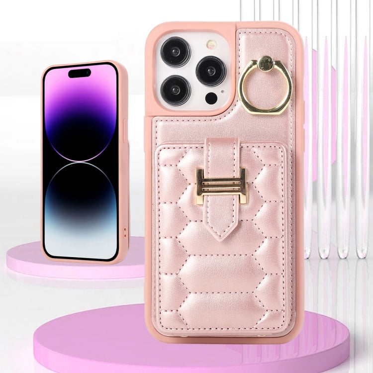 For iPhone 14 Plus Vertical Card Bag Ring Holder Phone Case with Dual Lanyard