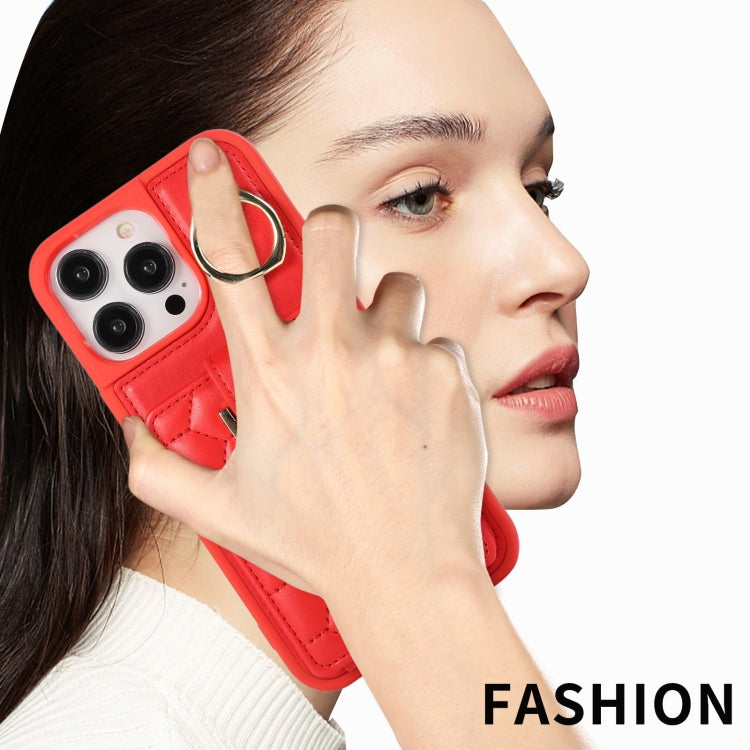 For iPhone 13 Pro Max Vertical Card Bag Ring Holder Phone Case with Dual Lanyard