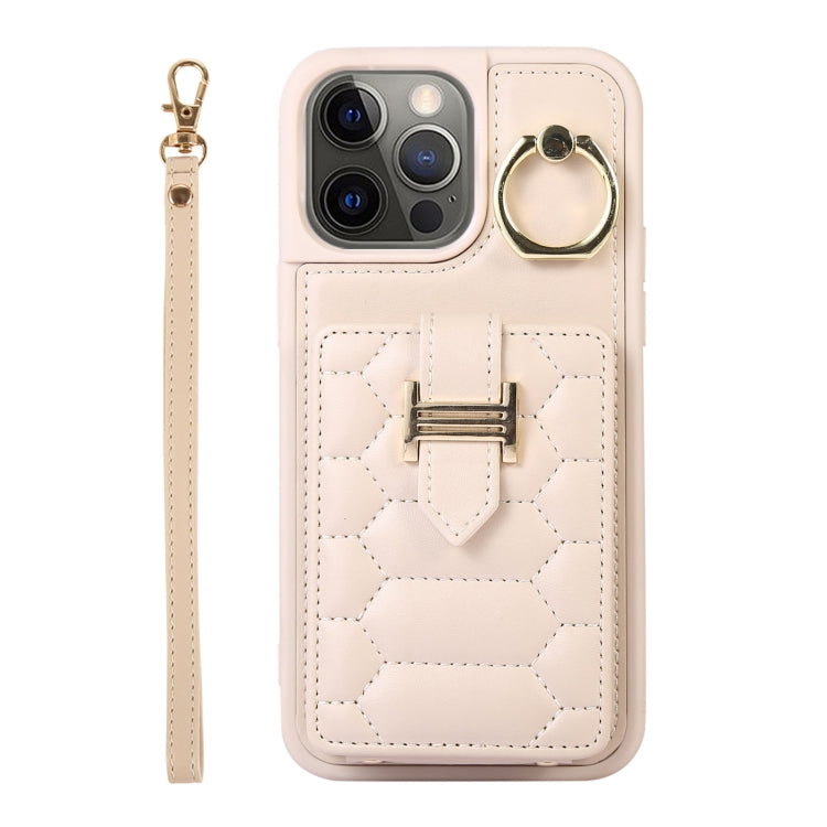 For iPhone 12 Pro Vertical Card Bag Ring Holder Phone Case with Dual Lanyard