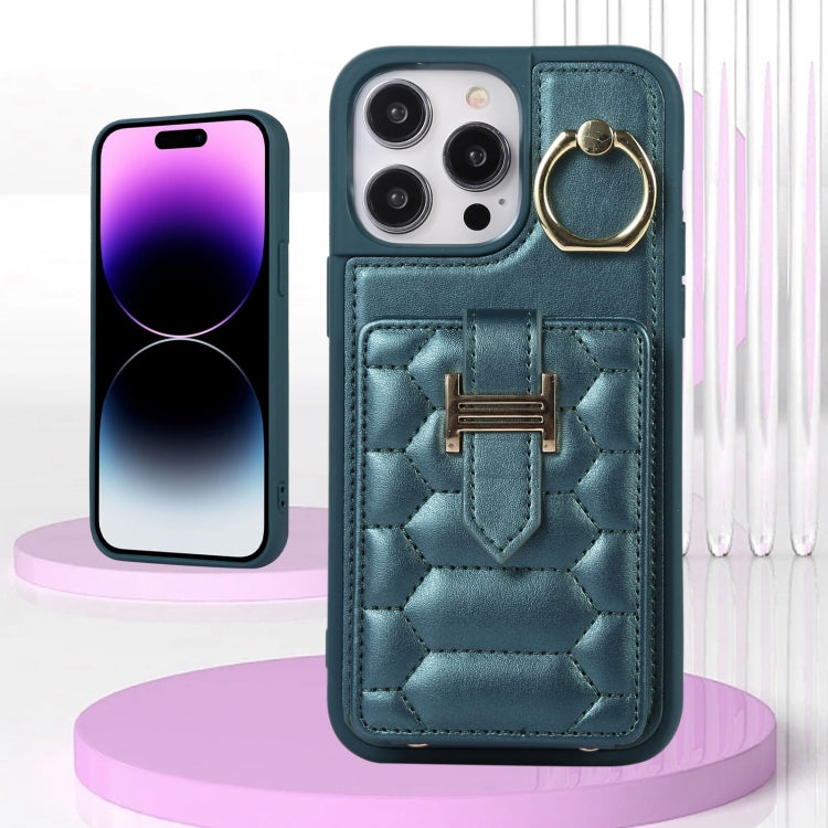 For iPhone 12 Pro Max Vertical Card Bag Ring Holder Phone Case with Dual Lanyard
