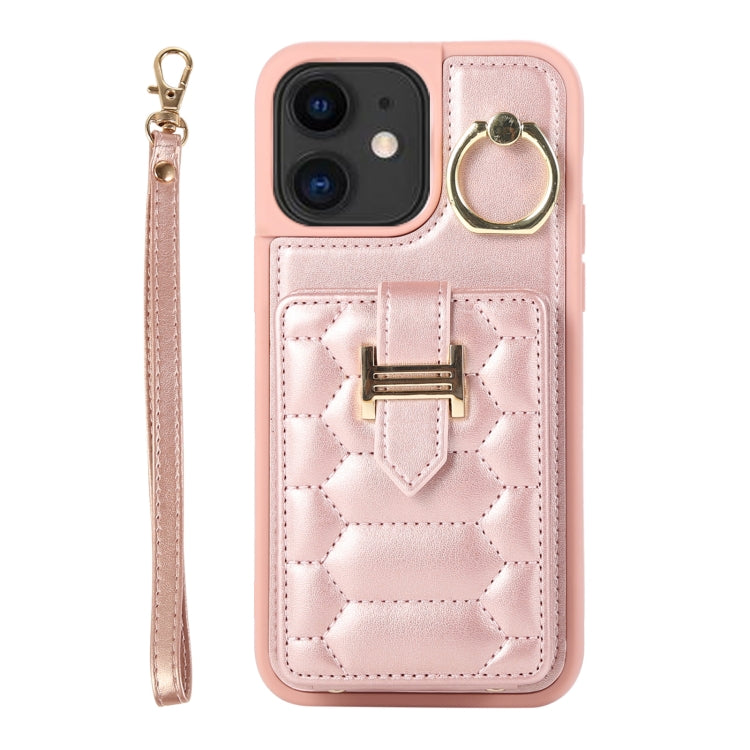 For iPhone 11 Vertical Card Bag Ring Holder Phone Case with Dual Lanyard
