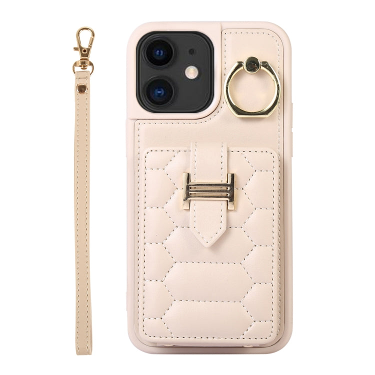 For iPhone 11 Vertical Card Bag Ring Holder Phone Case with Dual Lanyard