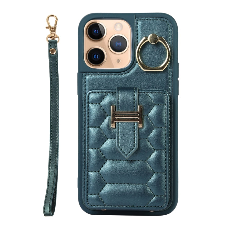 For iPhone 11 Pro Max Vertical Card Bag Ring Holder Phone Case with Dual Lanyard