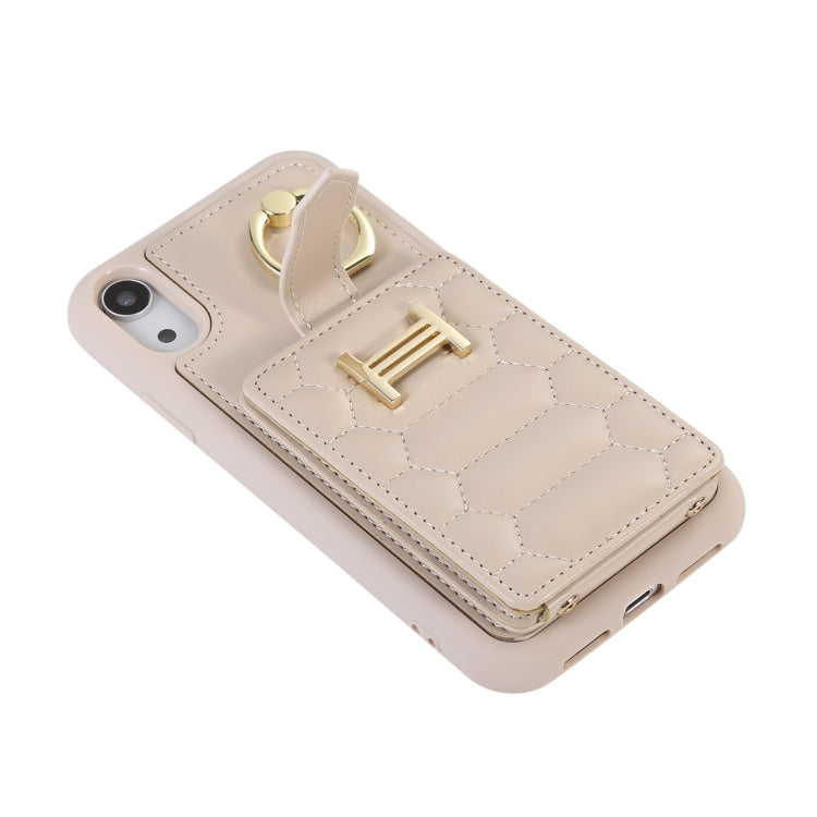 For iPhone XR Vertical Card Bag Ring Holder Phone Case with Dual Lanyard