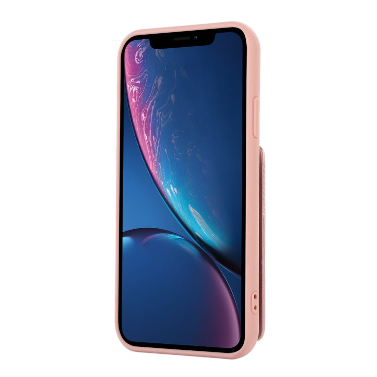 For iPhone XS Vertical Card Bag Ring Holder Phone Case with Dual Lanyard