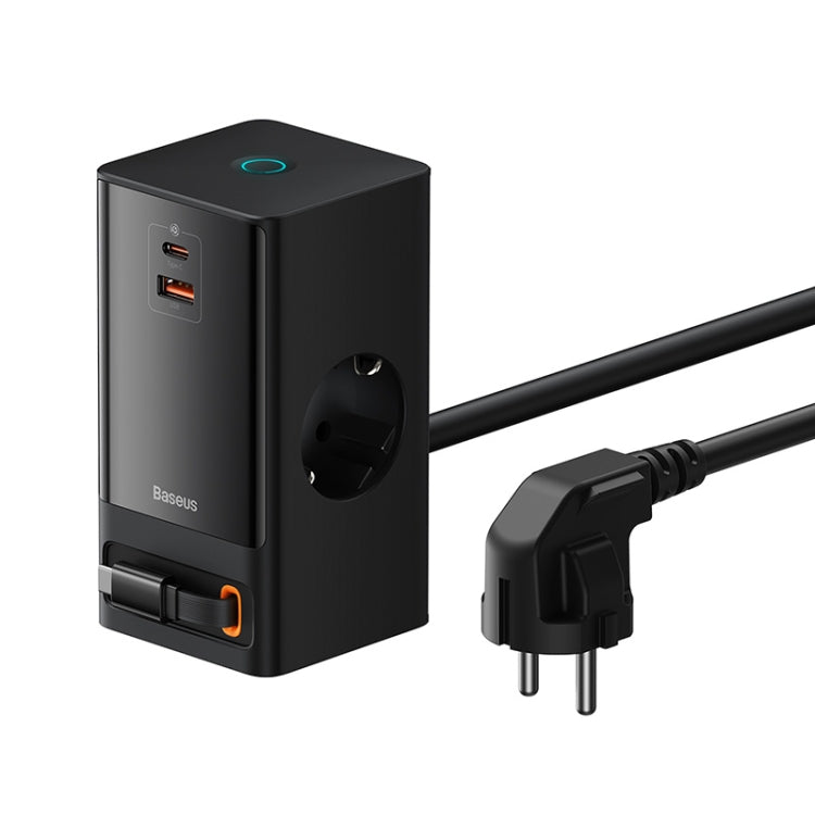 Baseus Desktop Digital Power Strip Patch Panel with 1.5 Cable, EU Plug(Black)