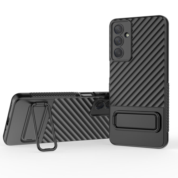For Samsung Galaxy M54 Wavy Texture TPU Phone Case with Lens Film