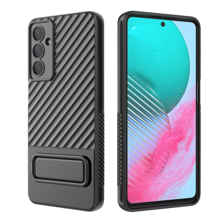 For Samsung Galaxy M54 Wavy Texture TPU Phone Case with Lens Film