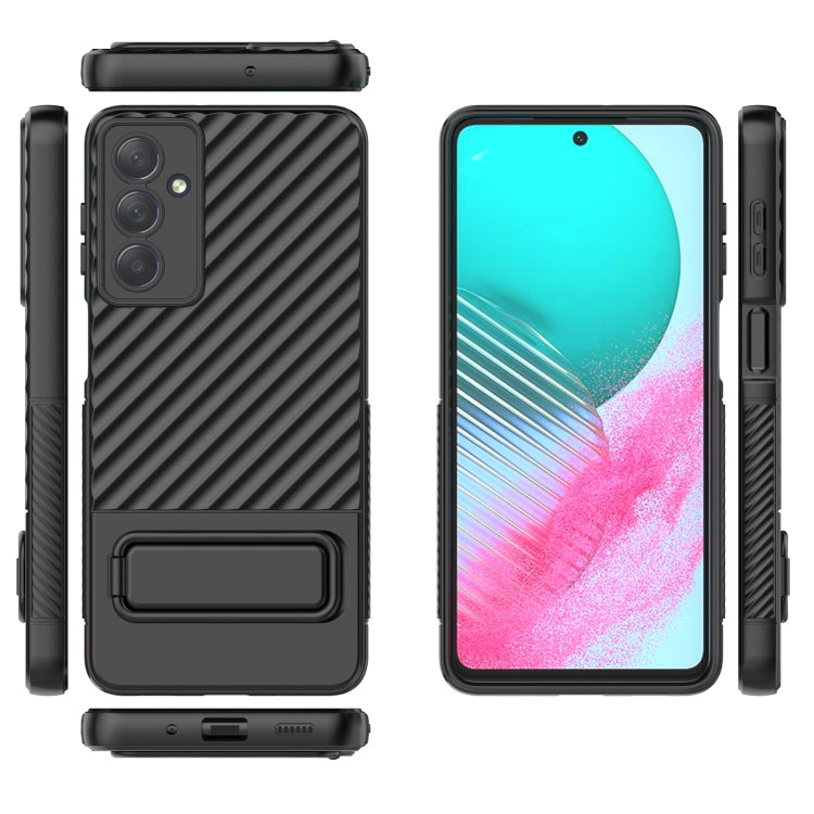 For Samsung Galaxy M54 Wavy Texture TPU Phone Case with Lens Film