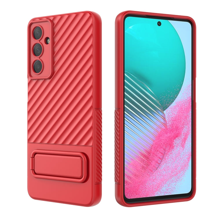 For Samsung Galaxy M54 Wavy Texture TPU Phone Case with Lens Film