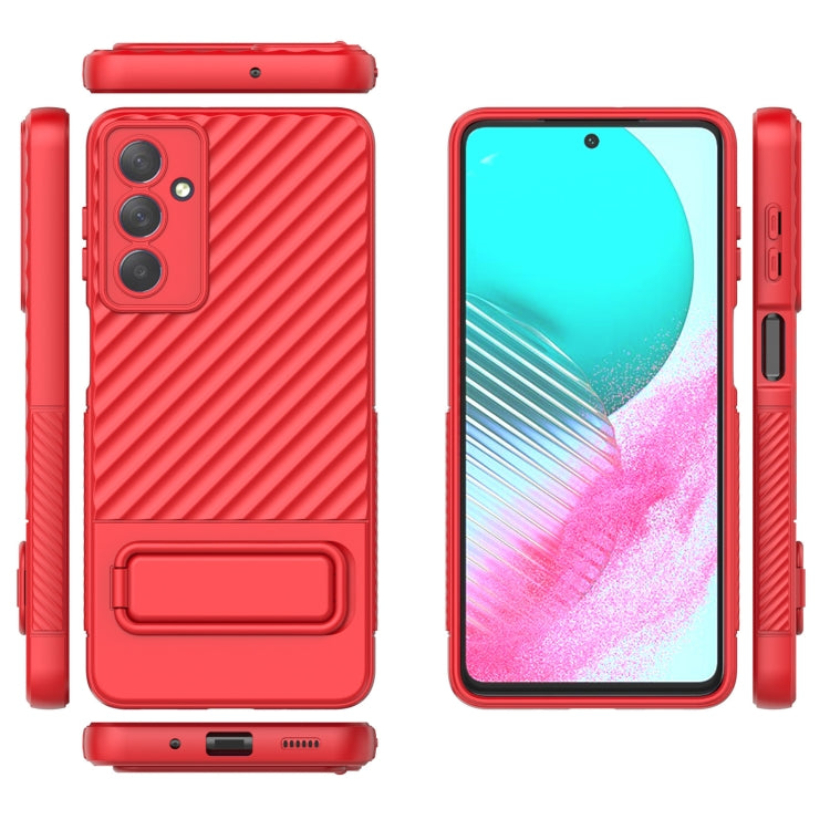 For Samsung Galaxy M54 Wavy Texture TPU Phone Case with Lens Film