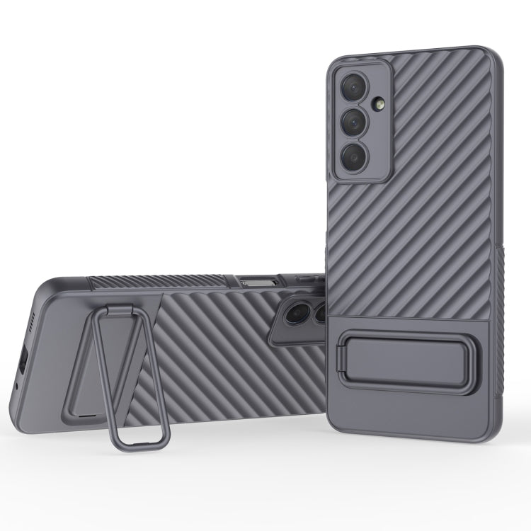 For Samsung Galaxy M54 Wavy Texture TPU Phone Case with Lens Film