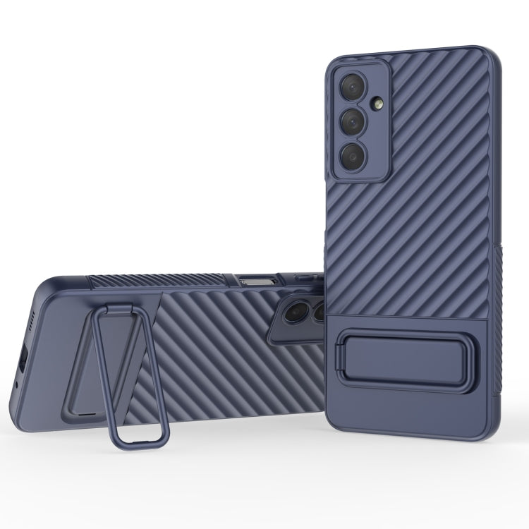 For Samsung Galaxy M54 Wavy Texture TPU Phone Case with Lens Film