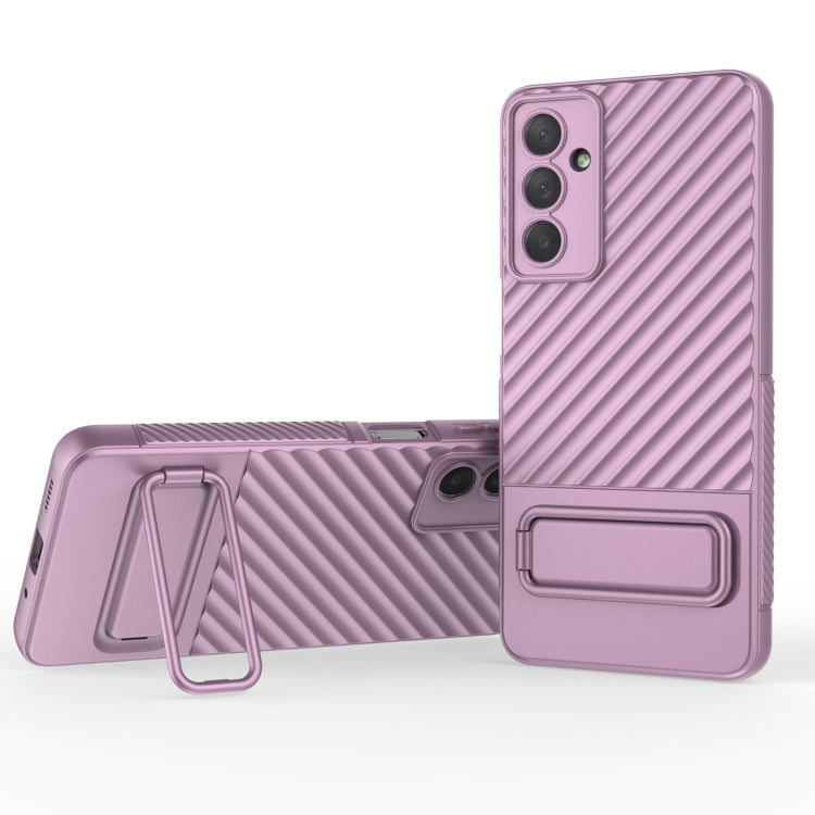 For Samsung Galaxy M54 Wavy Texture TPU Phone Case with Lens Film