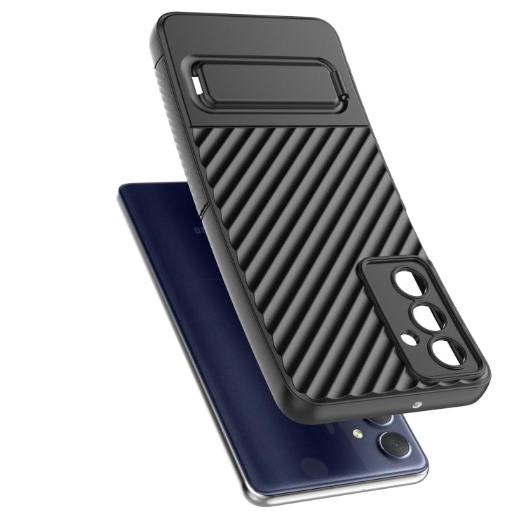 For Samsung Galaxy M54 Wavy Texture TPU Phone Case with Lens Film