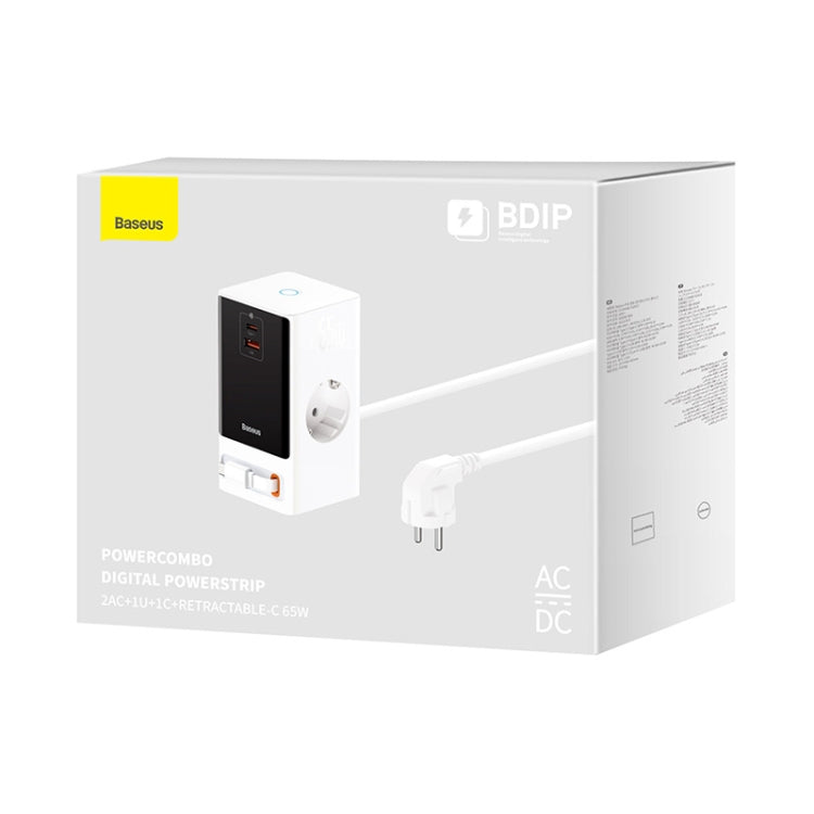Baseus Smart Desktop Digital Power Strip Patch Panel with 1.5 Cable, EU Plug(White)