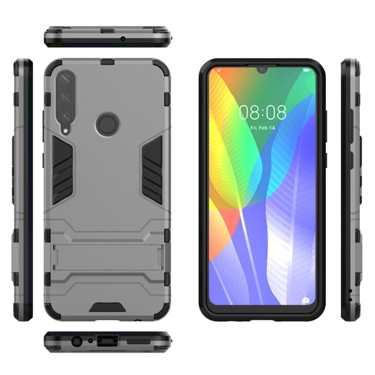 For Huawei Y6P PC + TPU Shockproof Protective Case with Holder