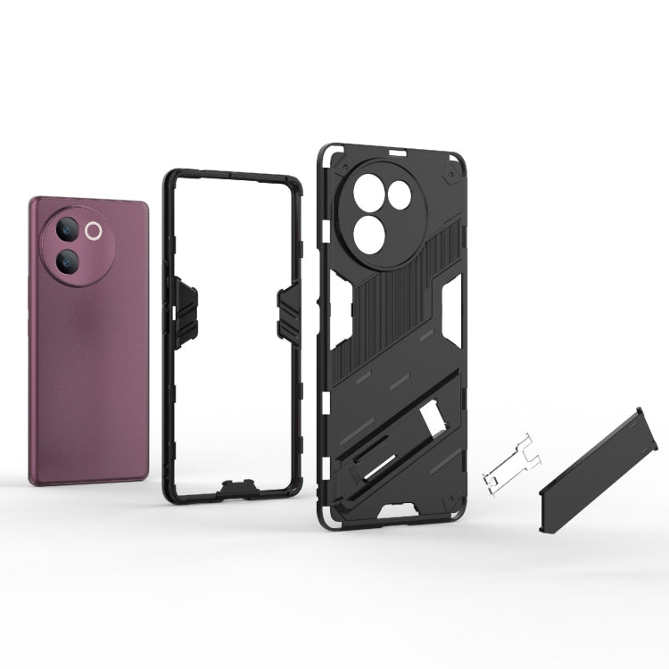 For vivo V30e 5G Global Punk Armor 2 in 1 PC + TPU Phone Case with Holder